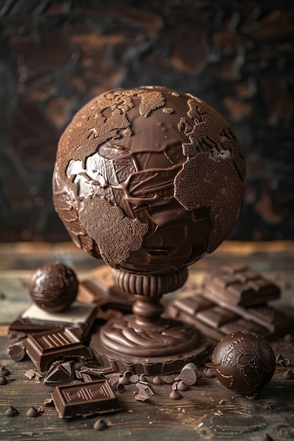 Foto grátis bola do mundo da fantasia de chocolate