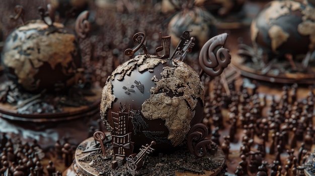 Foto grátis bola do mundo da fantasia de chocolate