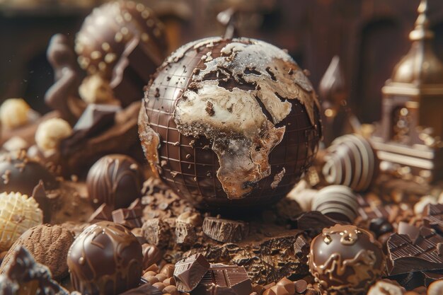 Bola mundial para a celebração do Dia do Chocolate