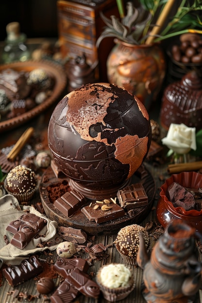 Bola mundial para a celebração do Dia do Chocolate