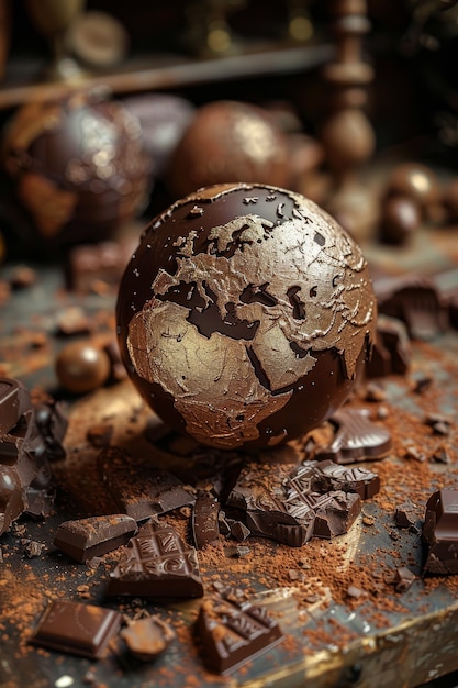 Bola mundial para a celebração do Dia do Chocolate