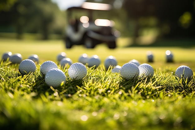 Bolas de golfe no campo