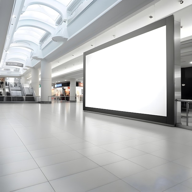 Foto grátis boletim em branco no saguão de um centro comercial renderização 3d