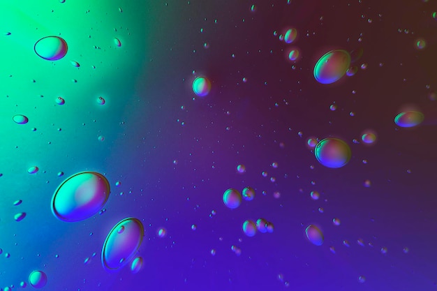 Foto grátis bolha de óleo de fundo abstrato gradiente em papel de parede de água