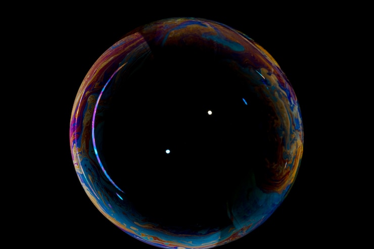 Foto grátis bolhas em fundo preto