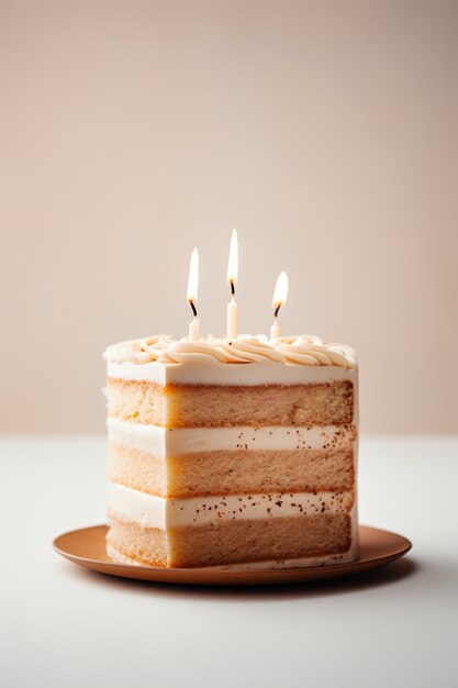 Foto grátis bolo de aniversário delicioso com velas