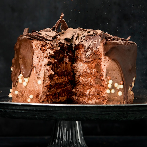 Bolo de chocolate de close-up