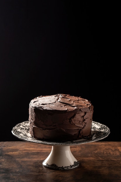 Bolo de chocolate delicioso com espaço de cópia