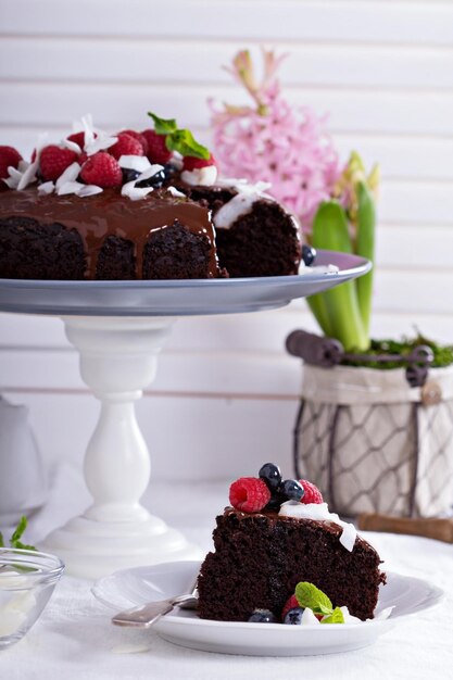 Bolo de chocolate vegano