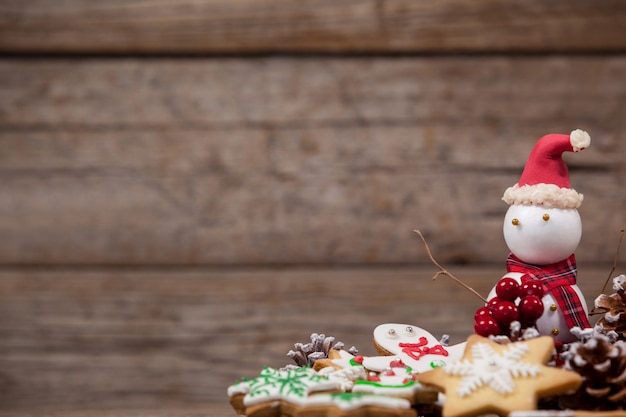 Boneco de neve com biscoitos