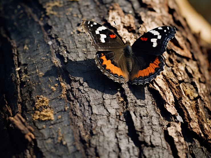 Foto grátis borboleta no galho da árvore