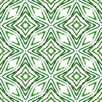 Borda desenhada à mão arabesco oriental. design de verão chique boho verde favorável. impressão divina pronta para têxtil, tecido de moda praia, papel de parede, embrulho. desenho desenhado à mão em arabesco.