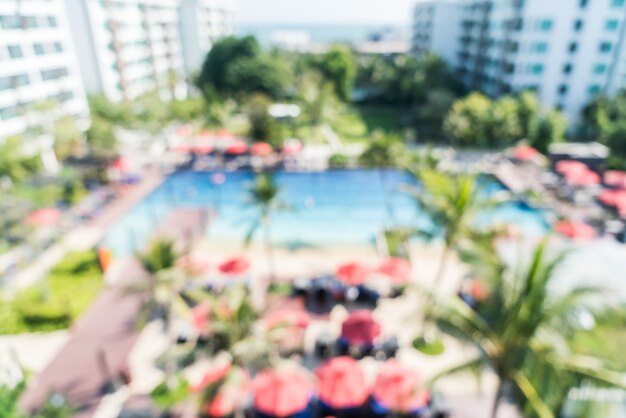 Borrão abstrato hotel resort de piscina
