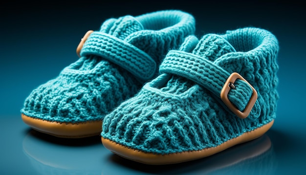 Foto grátis botas de lã azul perfeitas para o inverno geradas pela ia