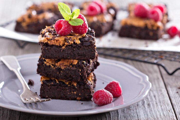 Foto grátis brownie com manteiga de amendoim