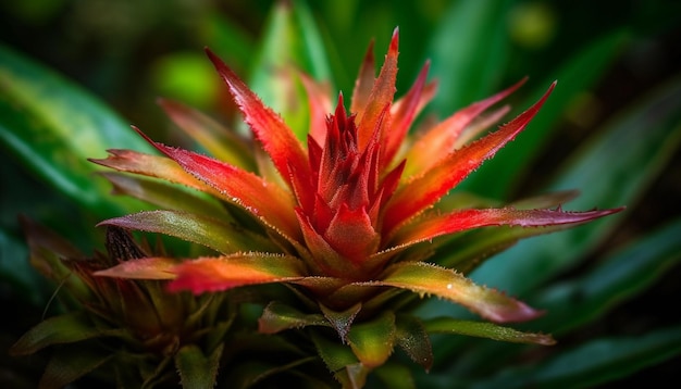 Cabeça de flor tropical vibrante mostra a beleza da natureza gerada pela ia