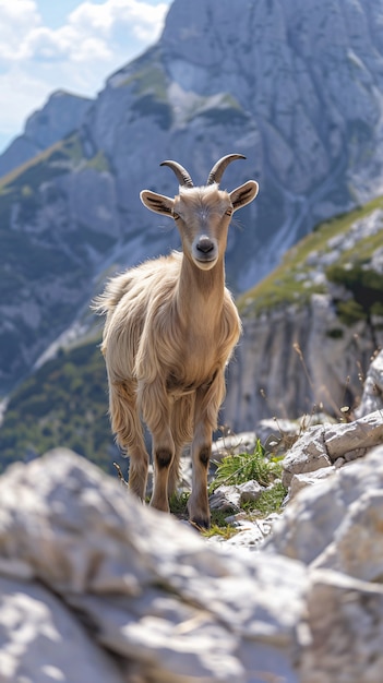 Foto grátis cabra fotorrealista na natureza