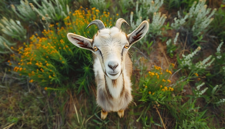Foto grátis cabra fotorrealista na natureza