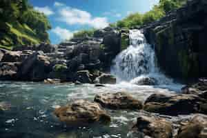 Foto grátis cachoeira com paisagem natural