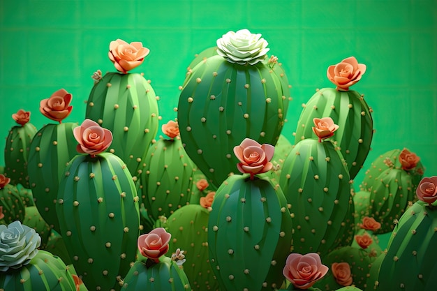 Cactos do deserto em arranjo de estúdio