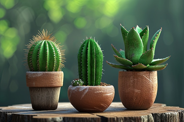 Foto grátis cactos do deserto em vasos