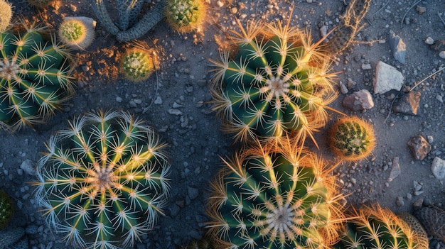 Foto grátis cactos do deserto na natureza, vista de cima