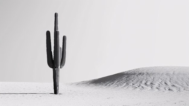 Foto grátis cactos do deserto pretos e brancos