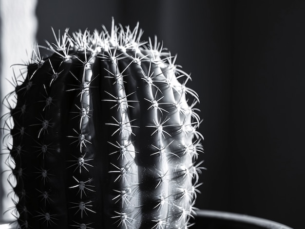 Foto grátis cactos do deserto pretos e brancos