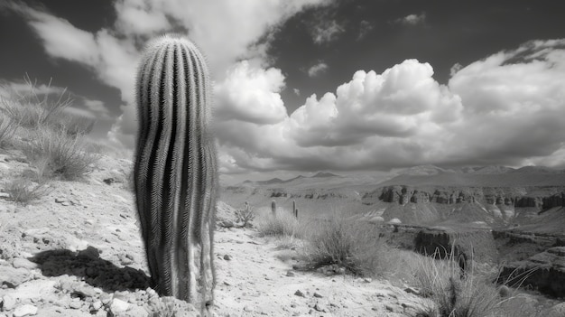 Foto grátis cactos monocromáticos do deserto