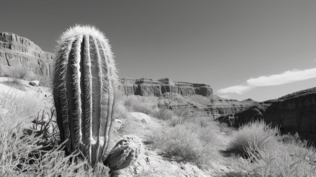 Cactos monocromáticos do deserto