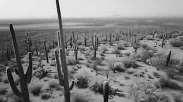 Foto grátis cactos monocromáticos do deserto