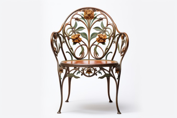 Foto grátis cadeira ornamentada em estilo art nouveau