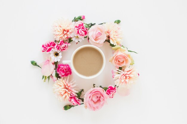 Café e flores