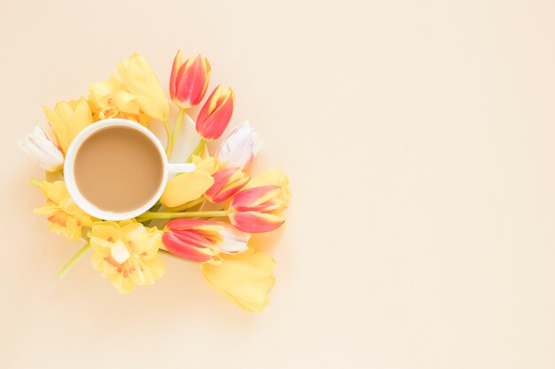 Café e flores