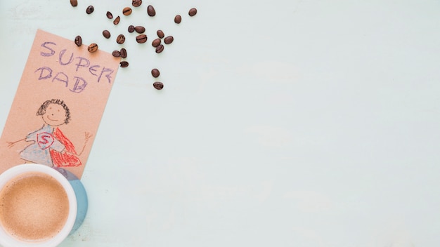 Café perto de desenho para pai