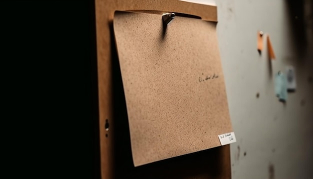 Foto grátis caixa de papelão vazia no chão do escritório de madeira gerada por ia