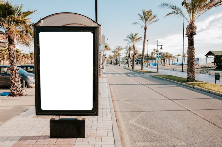 Foto grátis caixa de parada de ônibus branco em branco na luz solar