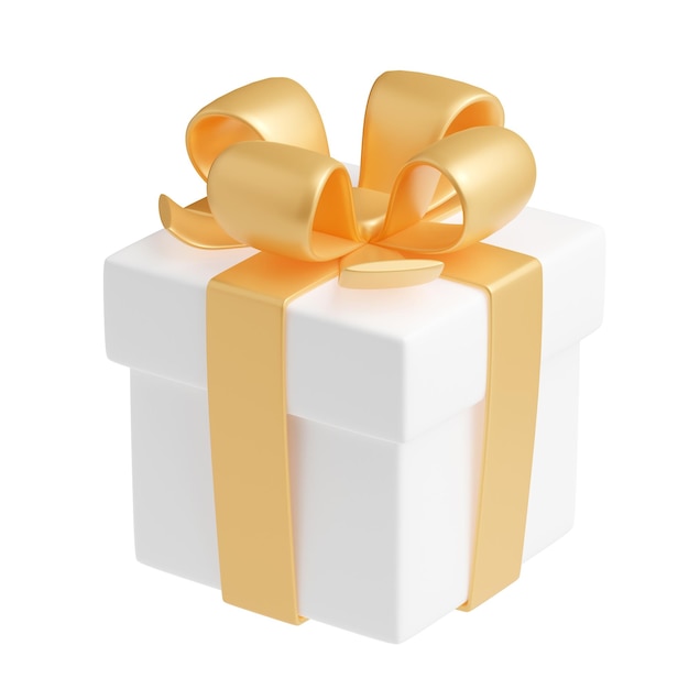 Caixa de presente de renderização 3d com pacote de presente de fita