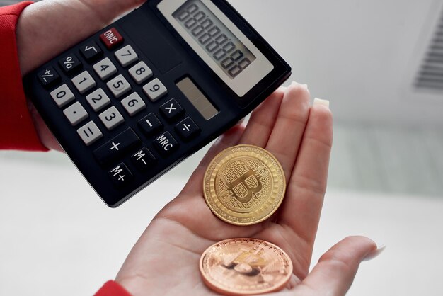Calculadora criptomoeda bitcoin tecnologia financeira de dinheiro eletrônico