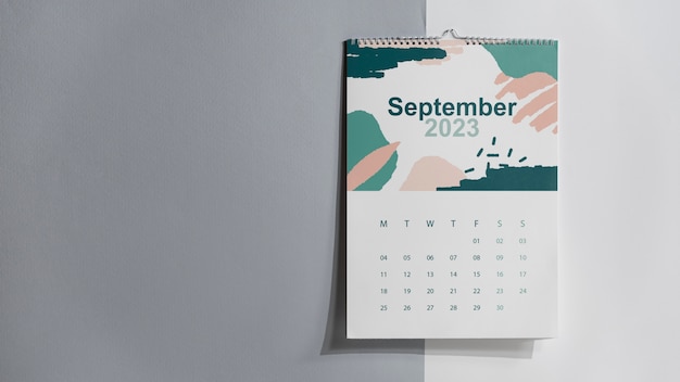 Foto grátis calendário de mesa com textos em inglês