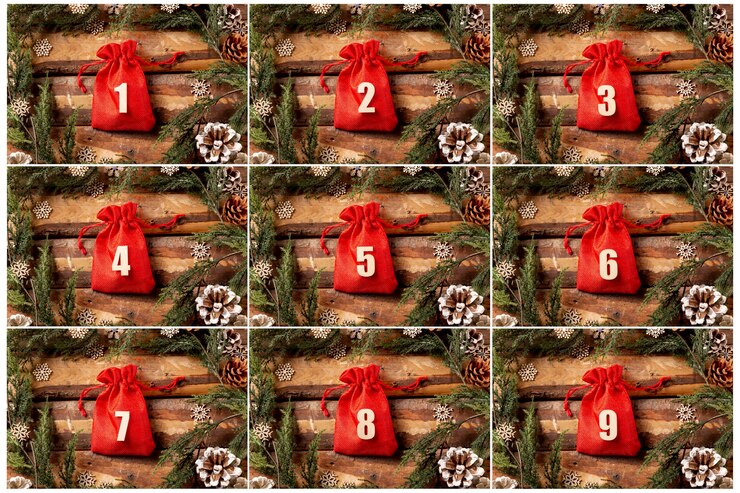 Foto grátis calendário do advento com vista frontal e números