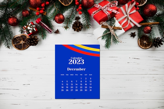 Foto grátis calendário natalino colombiano 2023