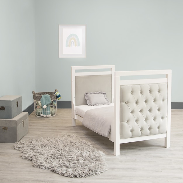 Foto grátis cama infantil berçário berço de veludo quarto infantil