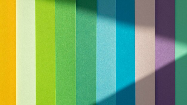 Camadas de papéis coloridos em gradiente