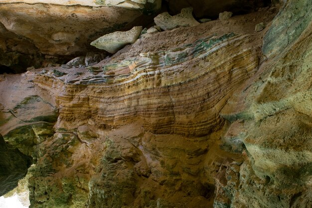 Camadas de rochas sedimentares e estratificação