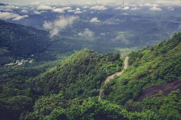 Caminho abaixo de uma colina