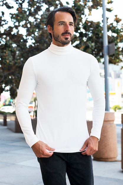 camisetas masculinas gola alta