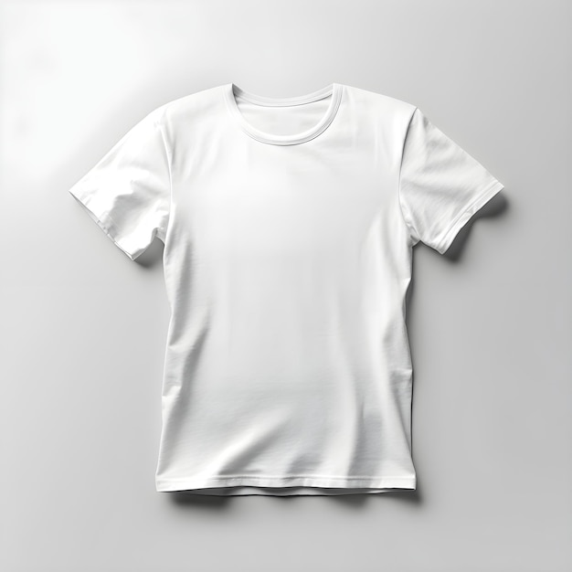 Camiseta branca em branco sobre fundo cinza