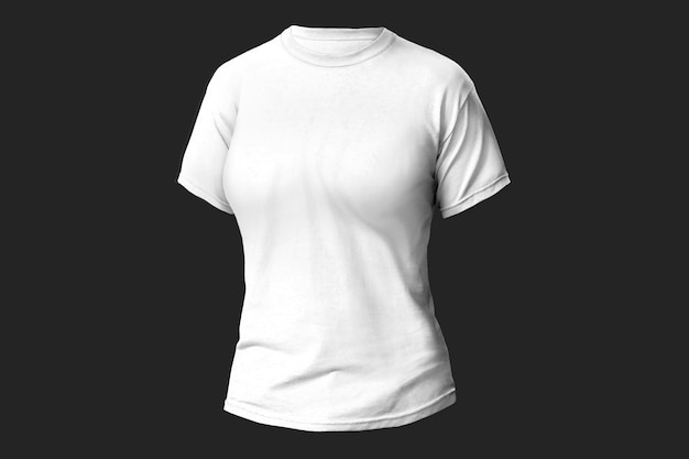 Camiseta branca para mulher sobre superfície escura