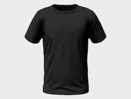 Foto grátis camiseta preta sobre fundo claro